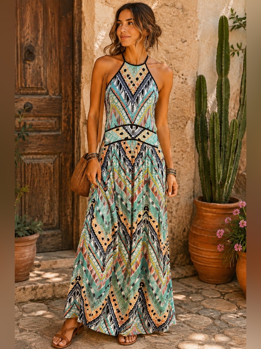 Felicity & Coco Chevron Maxi Dress